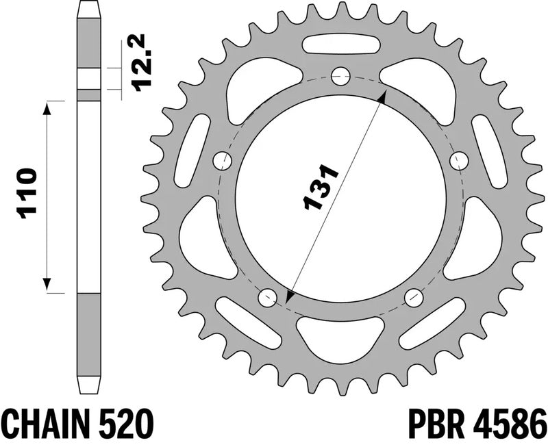PBR Kettenrad Alu gehärtet - 520