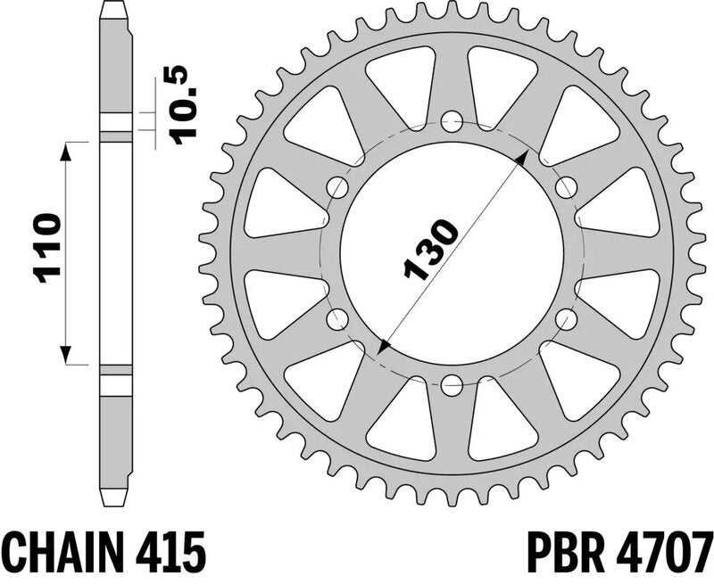PBR Kettenrad Alu gehärtet - 415