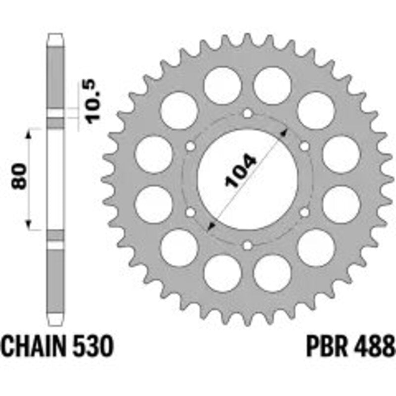 PBR Kettenrad Stahl Standard - 530