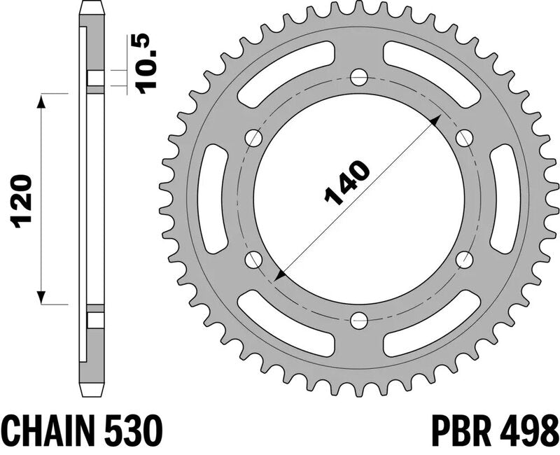 PBR Kettenrad Stahl Standard - 530