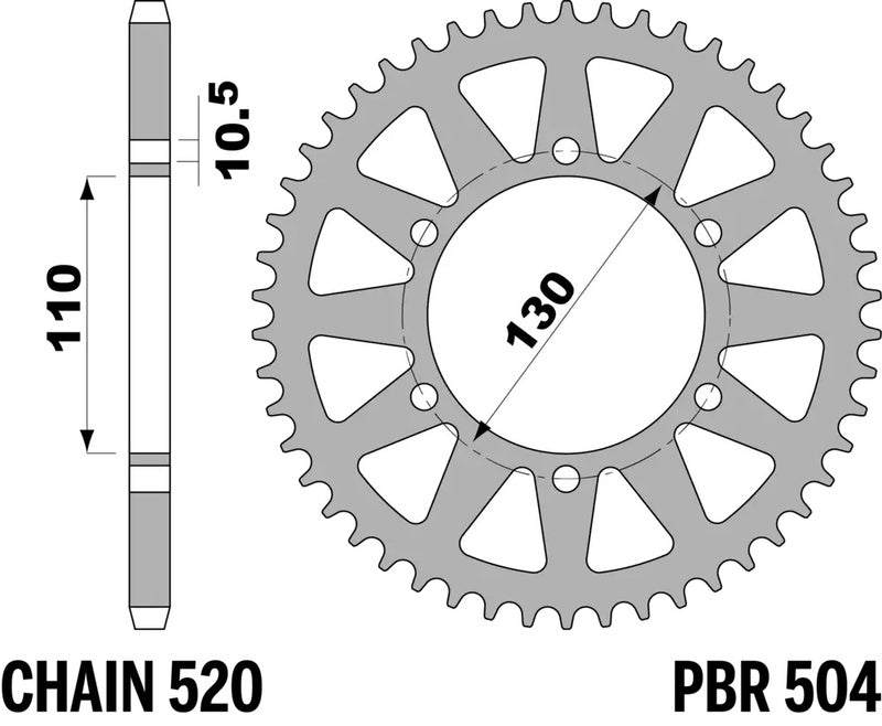 PBR Kettenrad Alu gehärtet - 520