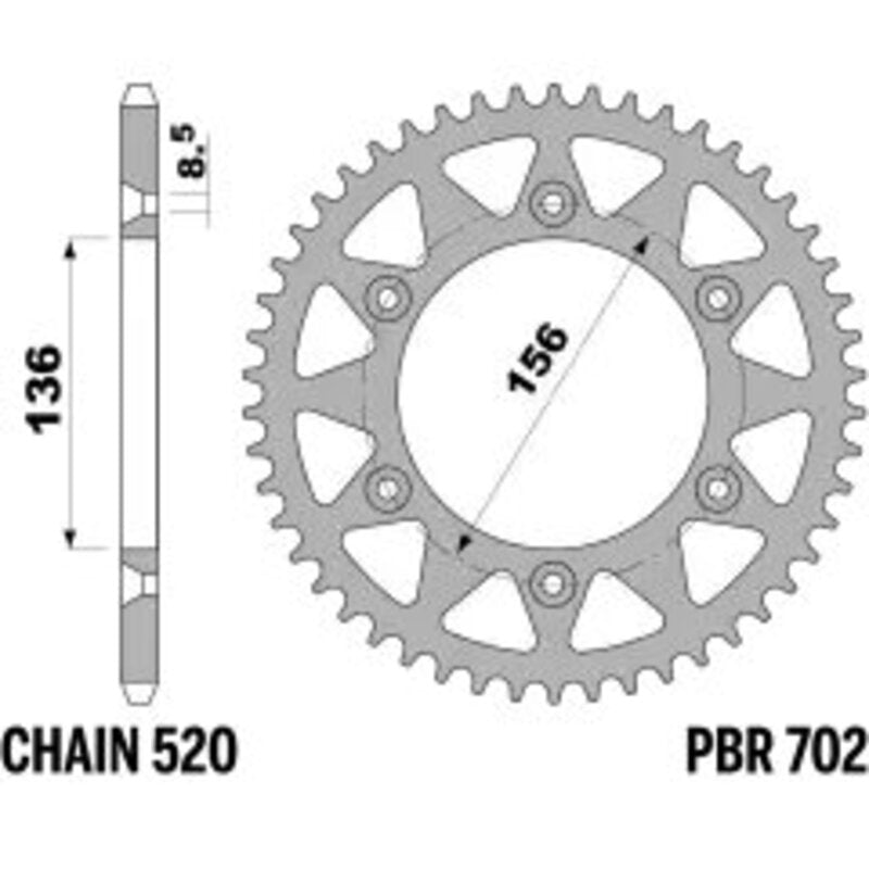 PBR Kettenrad Alu Standard - 520
