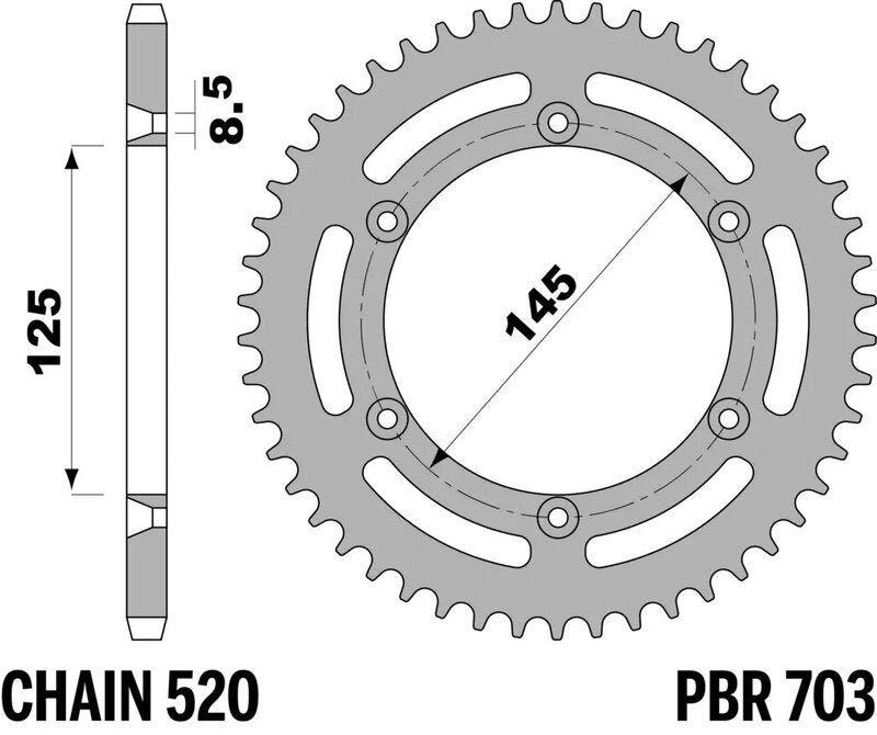 PBR Kettenrad Stahl Standard - 520