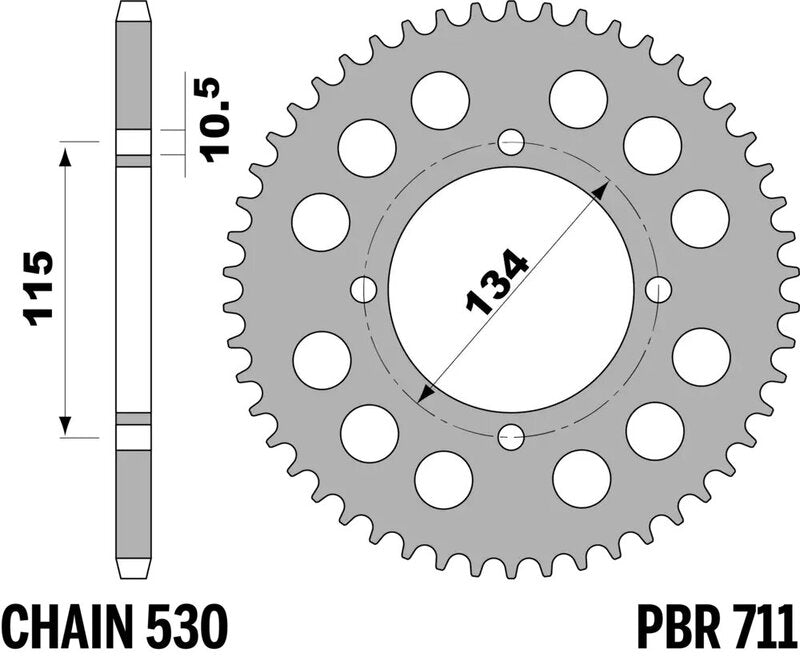 PBR Kettenrad Stahl Standard - 530