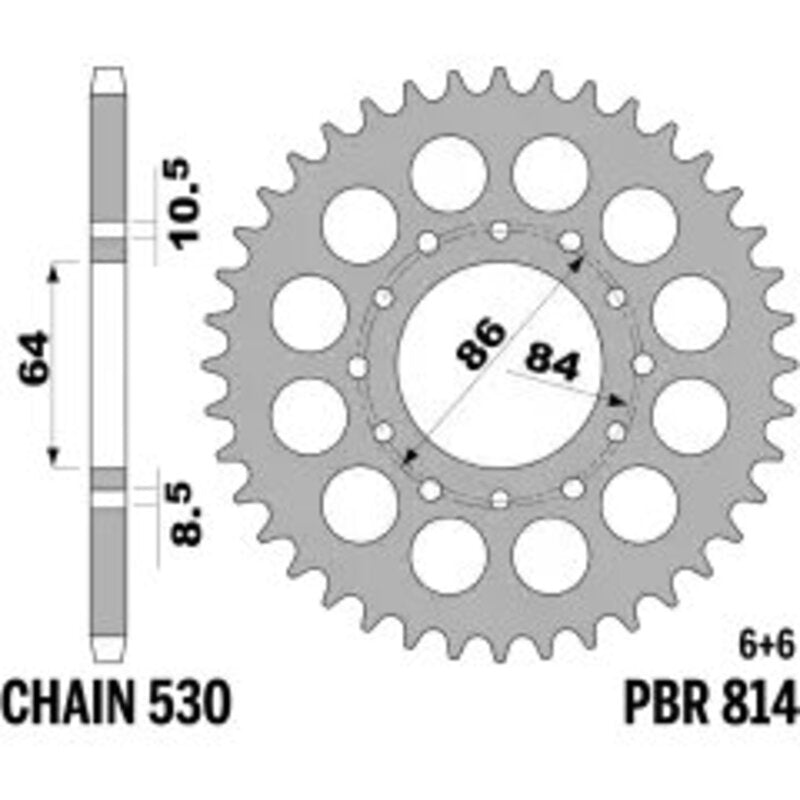 PBR Kettenrad Stahl Standard - 530