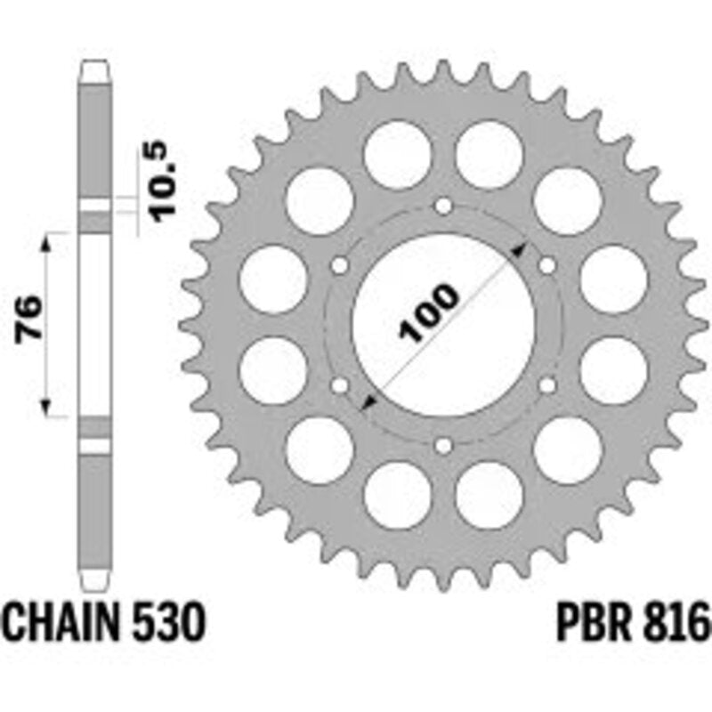 PBR Kettenrad Stahl Standard - 530
