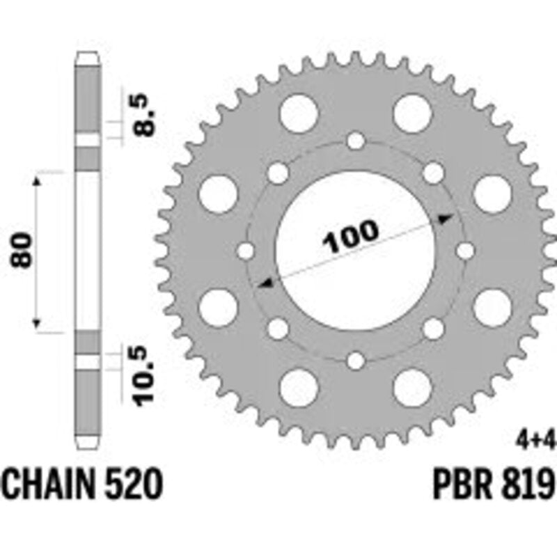 PBR Kettenrad Stahl Standard - 520