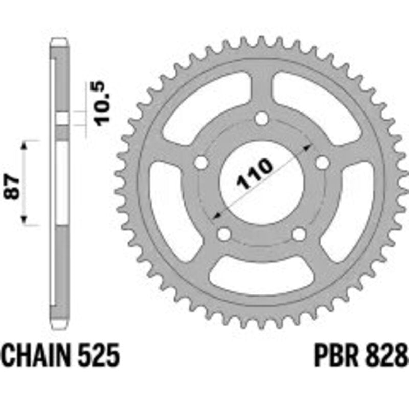 PBR Kettenrad Stahl Standard - 525