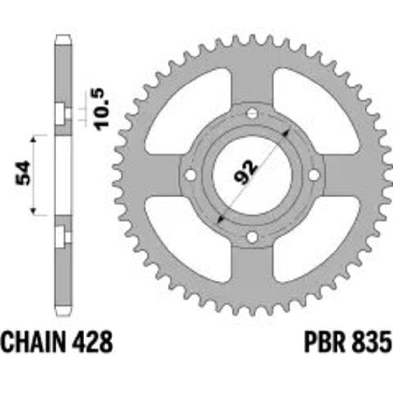 PBR Kettenrad Stahl Standard - 428