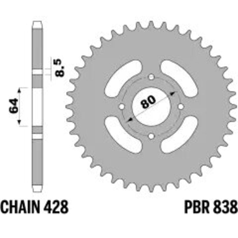 PBR Kettenrad Stahl Standard - 428