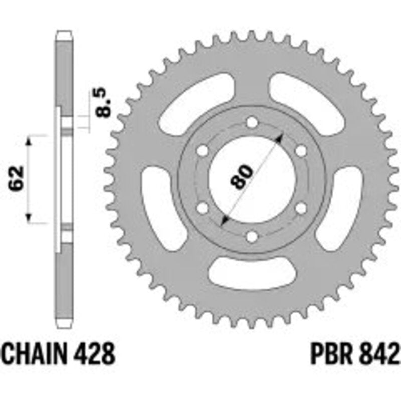 PBR Kettenrad Stahl Standard - 428