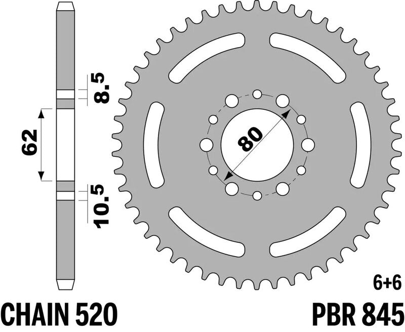 PBR Kettenrad Stahl Standard - 520
