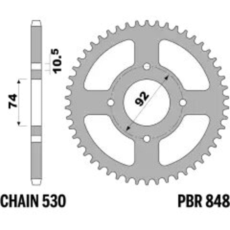 PBR Kettenrad Stahl Standard - 530