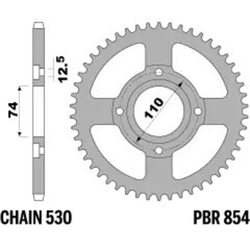 PBR Kettenrad Stahl Standard - 530