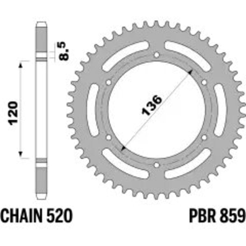 PBR Kettenrad Stahl Standard - 520