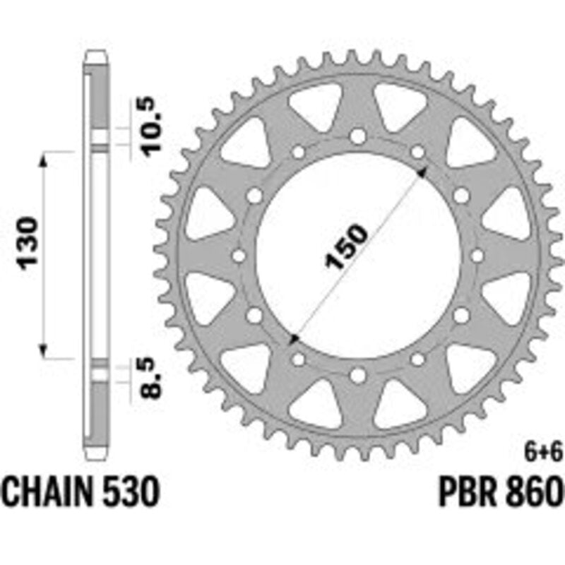 PBR Kettenrad Stahl Standard - 530