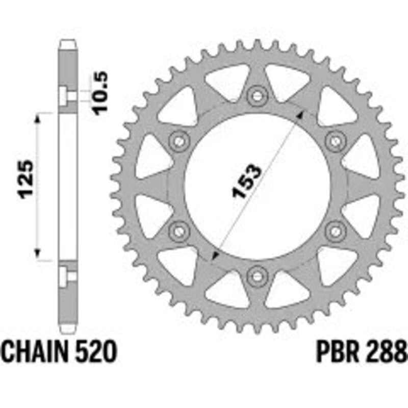 PBR Kettenrad Stahl Standard - 520