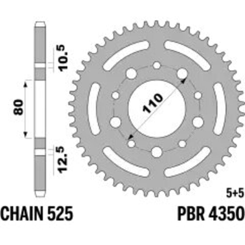 PBR Kettenrad Stahl Standard - 525