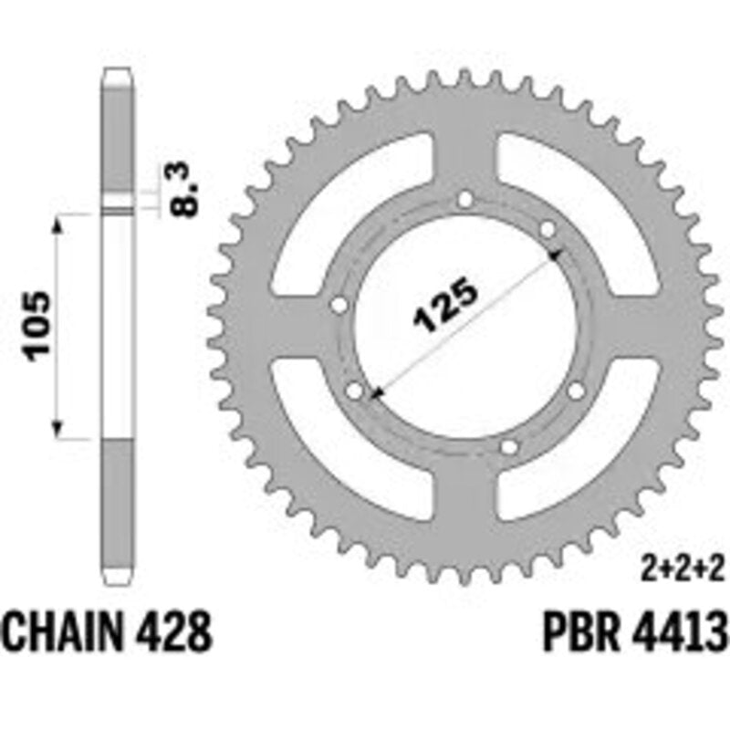 PBR Kettenrad Stahl Standard - 428