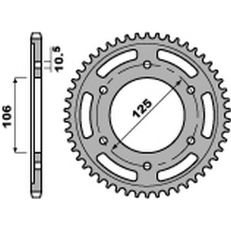 PBR Standard Kettenrad C45 Stahl 4529 - 525