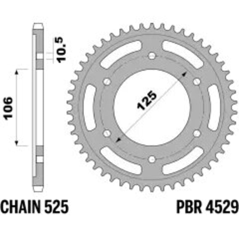 PBR Kettenrad Stahl Standard - 525