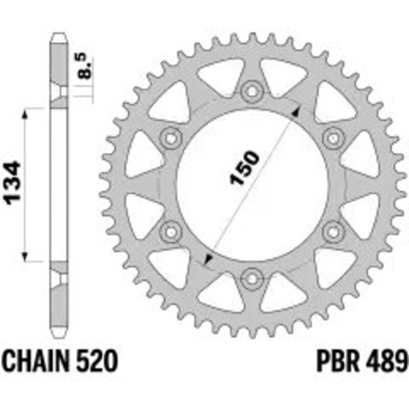 PBR Kettenrad Stahl Standard - 520