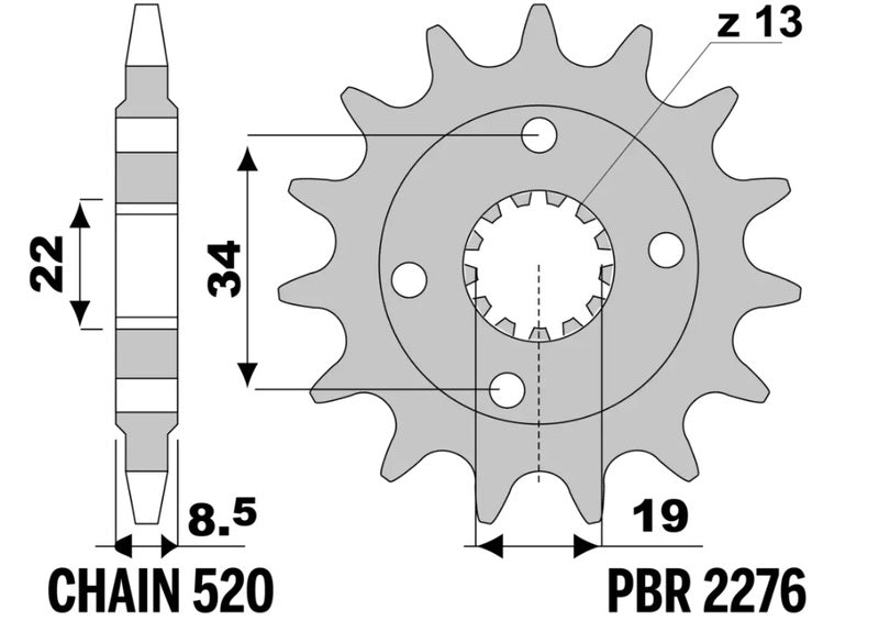 PBR Standard Stahlritzel vorne - 520