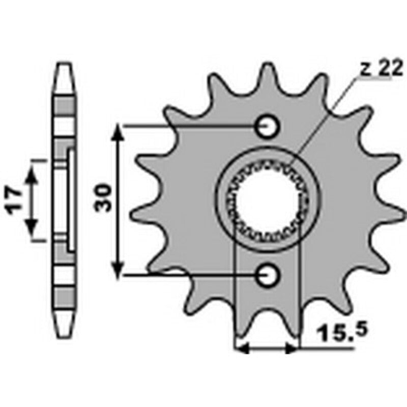 PBR Standard Stahlriztel vorne 332M - 428