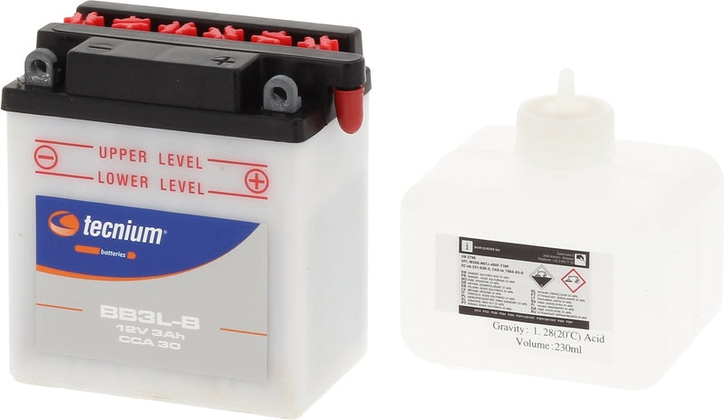 TECNIUM Blei/Säure Batterie mit Säurepack - BB3L-B