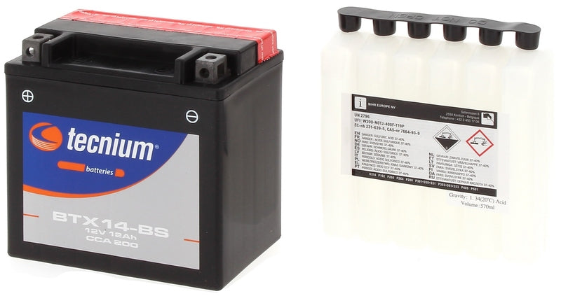TECNIUM Wartungsfreie Batterie mit Säurepack - BTX14-BS