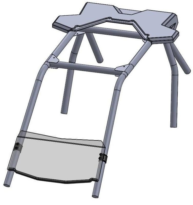 DIRECTION 2 Vordere niedrige Windschutzscheibe Polaris RZR RS3