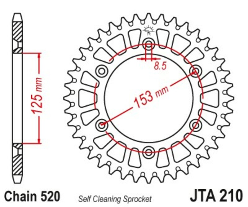 JT SPROCKETS Kettenrad Alu Standard - 520
