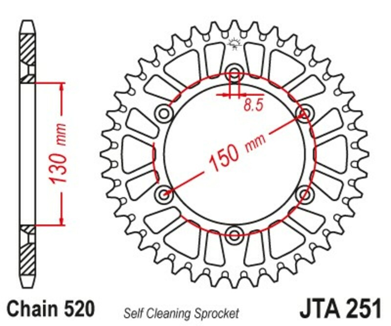 JT SPROCKETS Kettenrad Alu Standard - 520