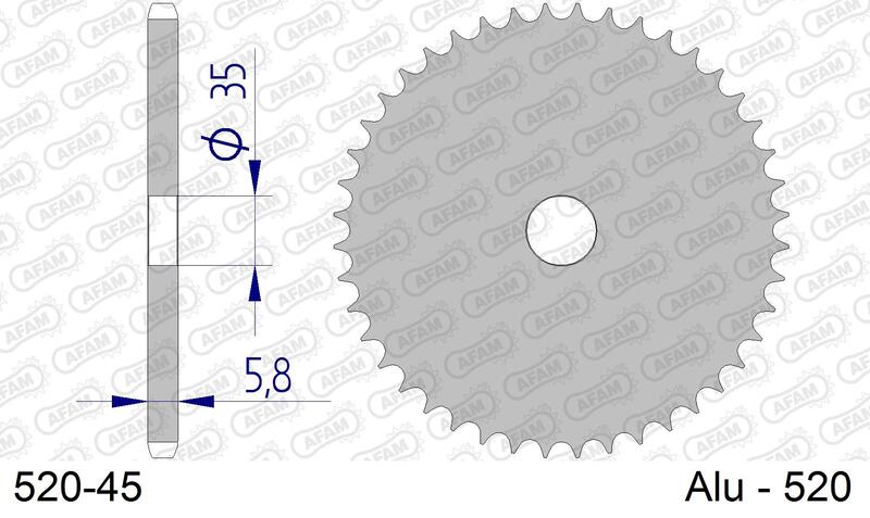 AFAM Aluminium Ultra-Light Hard Anodized Rear Sprocket 17404 - 520