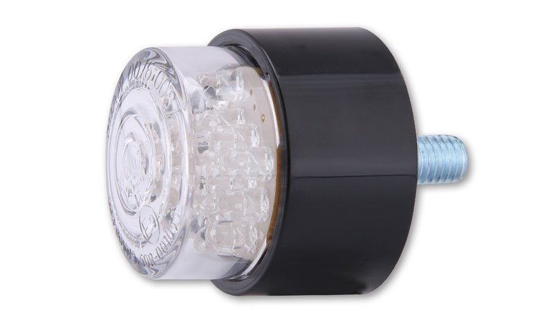 SHIN YO LED-Mini-Rücklicht Bullet, Rund mit Schwarzem Gehäuse