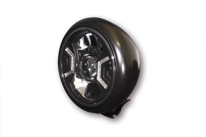 HIGHSIDER pro 7 Zoll Scheinwerfer HD-Style Typ 2 LED Schwarz E-Geprüft (1Stck)
