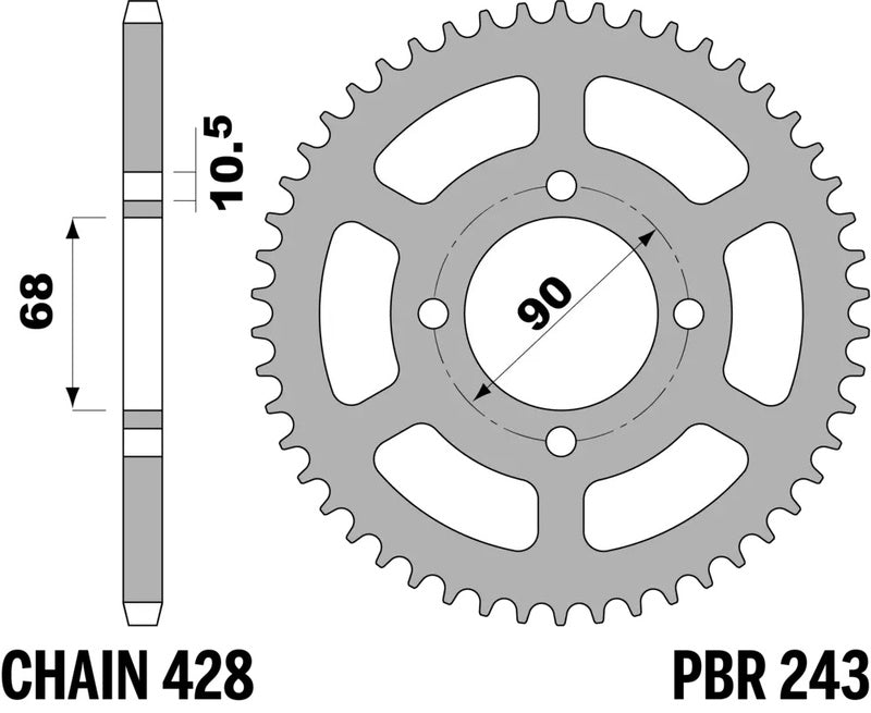PBR Kettenrad Stahl Standard - 428