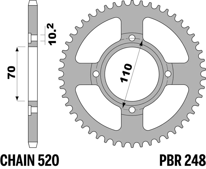 PBR Kettenrad Stahl Standard - 520