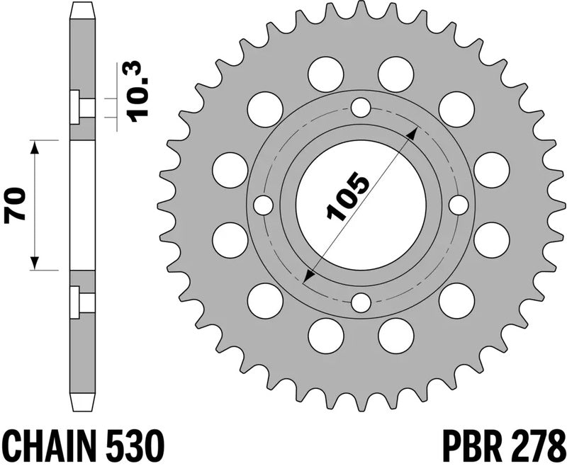 PBR Kettenrad Stahl Standard - 530