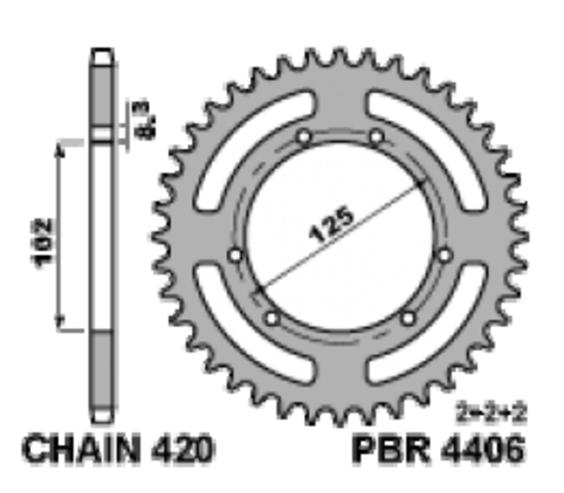 PBR Standard Kettenrad Stahl 4406 - 420