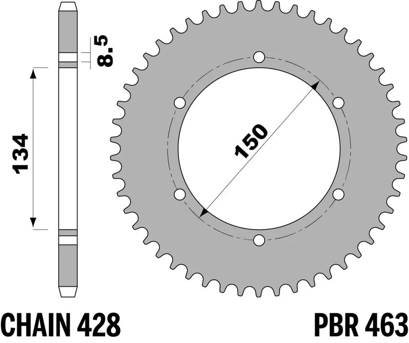 PBR Kettenrad Stahl Standard - 428