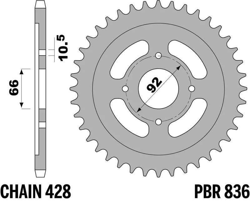 PBR Kettenrad Stahl Standard - 428