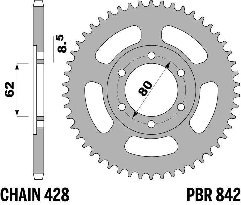 PBR Kettenrad Stahl Standard - 428