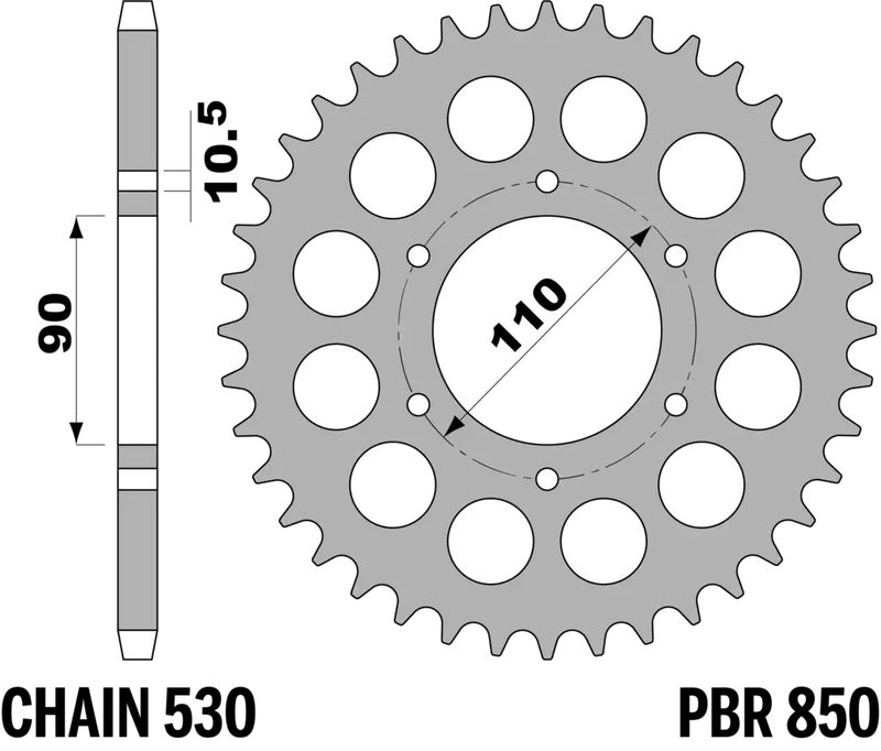 PBR Kettenrad Stahl Standard - 530