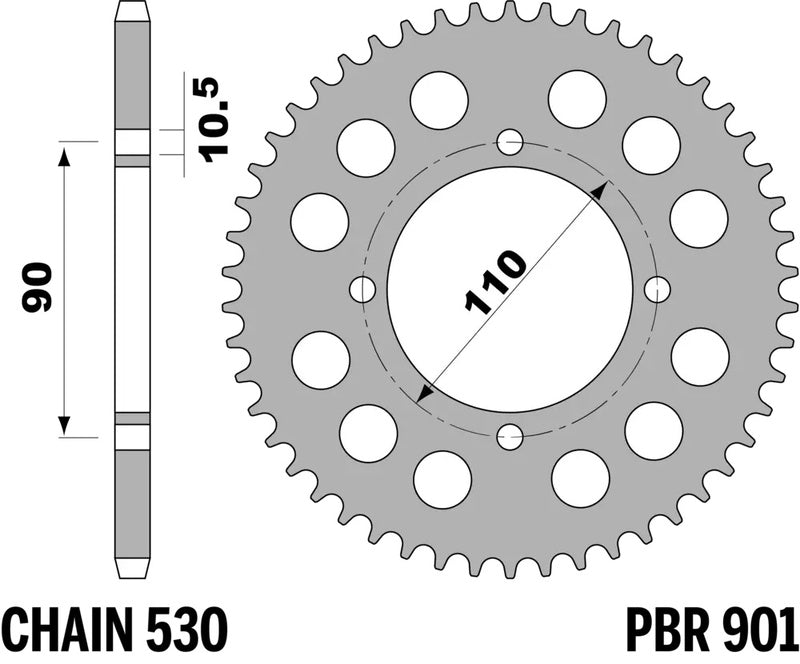 PBR Kettenrad Stahl Standard - 530