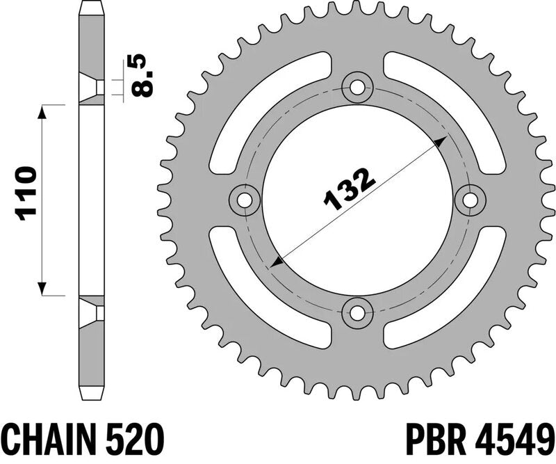 PBR Kettenrad Alu Standard - 520