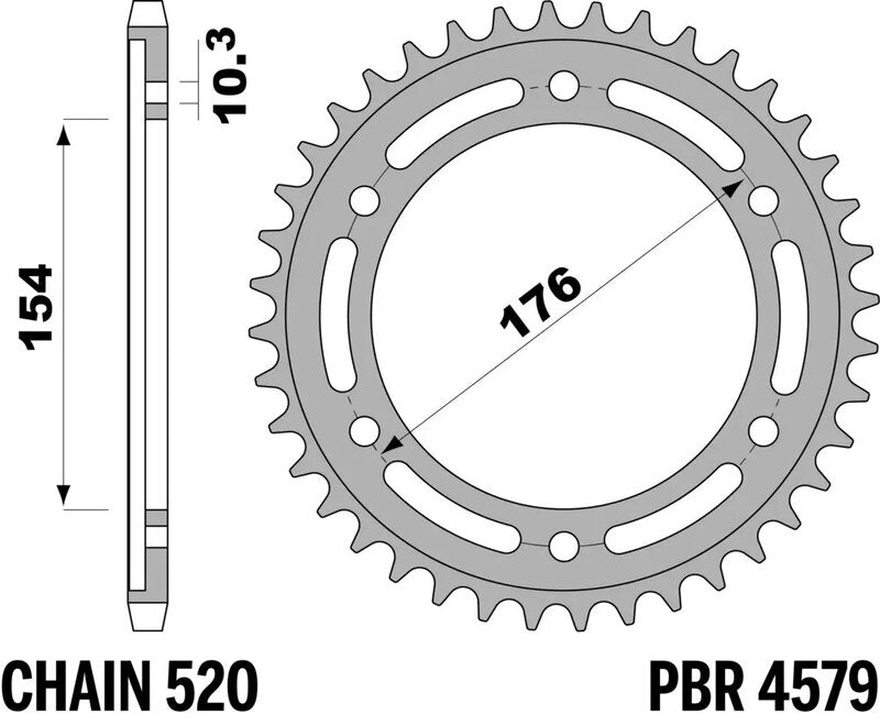 PBR Kettenrad Alu gehärtet - 520
