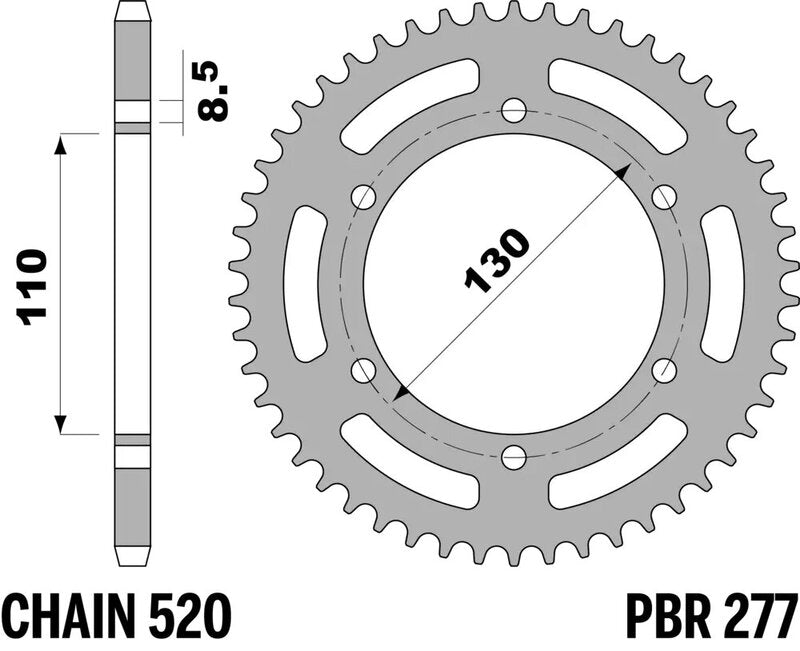 PBR Kettenrad Stahl Standard - 520