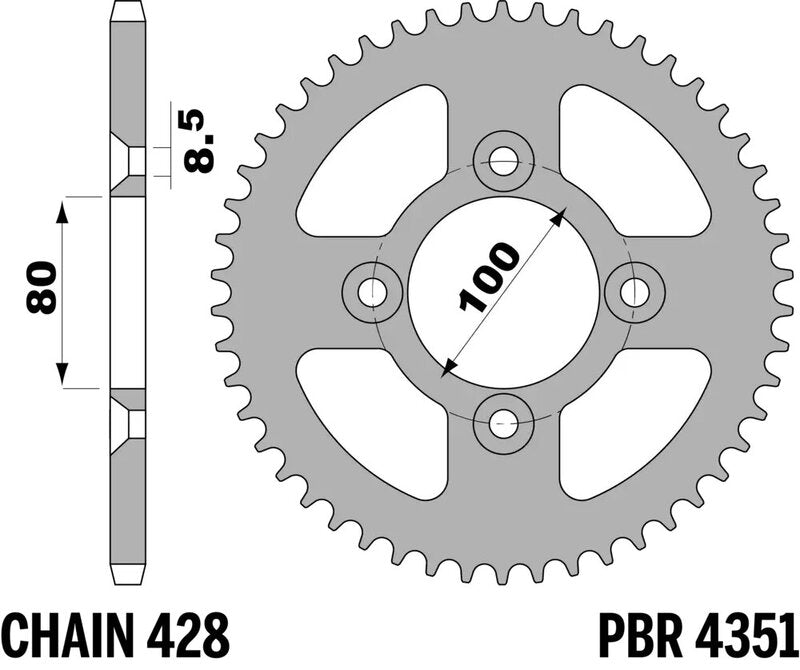 PBR Kettenrad Stahl Standard - 428