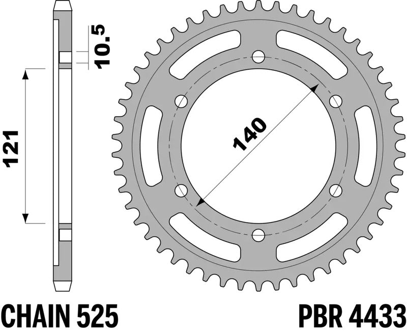 PBR Kettenrad Stahl Standard - 525